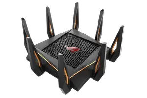Thumbnail for the ASUS GT-AX11000 router with Gigabit WiFi, 4 N/A ETH-ports and
                                         0 USB-ports