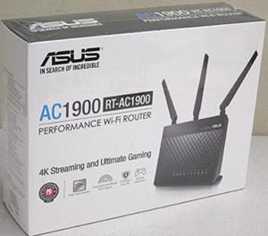 Thumbnail for the ASUS RT-AC1900P router with Gigabit WiFi, 4 N/A ETH-ports and
                                         0 USB-ports