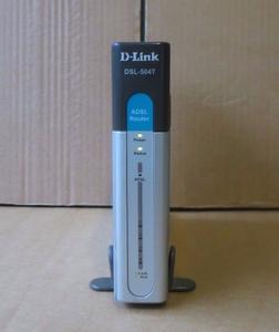 Thumbnail for the D-Link DSL-504T router with No WiFi, 4 100mbps ETH-ports and
                                         0 USB-ports