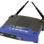 The Linksys WAP54GP router with 54mbps WiFi, 1 100mbps ETH-ports and
                                                 0 USB-ports