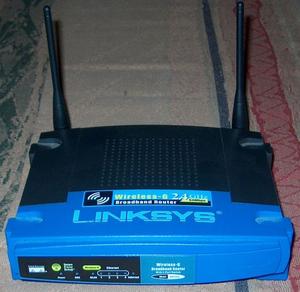 Thumbnail for the Linksys WRT54G v8.2 router with 54mbps WiFi, 4 100mbps ETH-ports and
                                         0 USB-ports