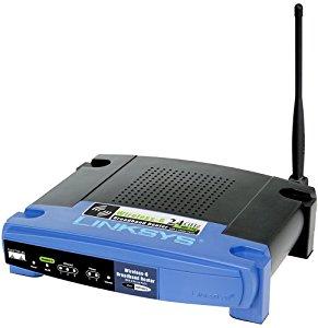Thumbnail for the Linksys WRT54GP2 router with 54mbps WiFi, 3 100mbps ETH-ports and
                                         0 USB-ports