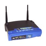 The Linksys WRT54GS v4 router with 54mbps WiFi, 4 100mbps ETH-ports and
                                                 0 USB-ports