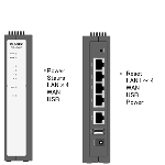 The Planex BRL-04UR router with No WiFi, 4 100mbps ETH-ports and
                                                 0 USB-ports