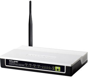Thumbnail for the TP-LINK TD-W8951ND v1 router with 300mbps WiFi, 4 100mbps ETH-ports and
                                         0 USB-ports