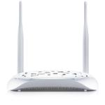 The TP-LINK TD-W89841N router with 300mbps WiFi, 4 100mbps ETH-ports and
                                                 0 USB-ports