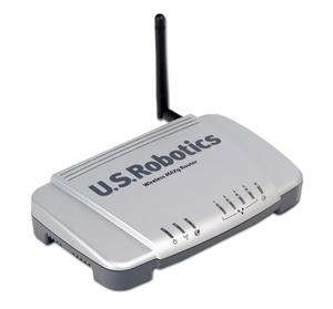 Thumbnail for the USRobotics USR5461 router with 54mbps WiFi, 4 100mbps ETH-ports and
                                         0 USB-ports