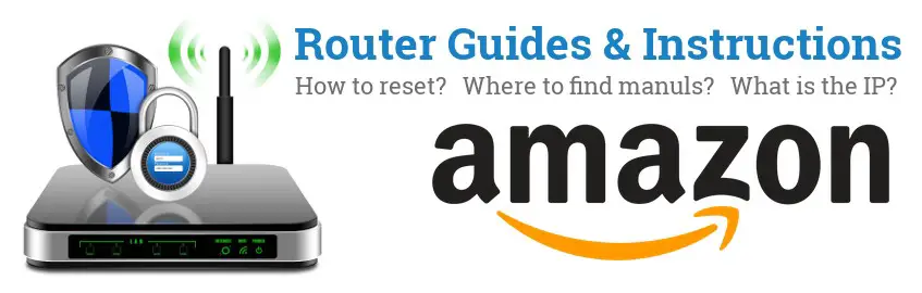 Image of a Amazon router with 'Router Reset Instructions'-text and the Amazon logo