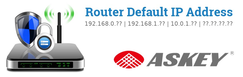 Image of a Askey router with 'Router Default IP Addresses' text and the Askey logo