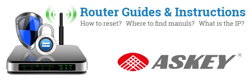 Image of a Askey router with 'Router Reset Instructions'-text and the Askey logo