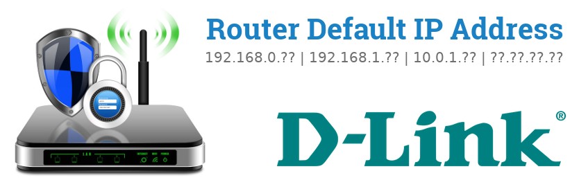 Image of a D-Link router with 'Router Default IP Addresses' text and the D-Link logo