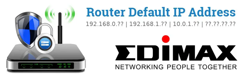 Image of a Edimax router with 'Router Default IP Addresses' text and the Edimax logo
