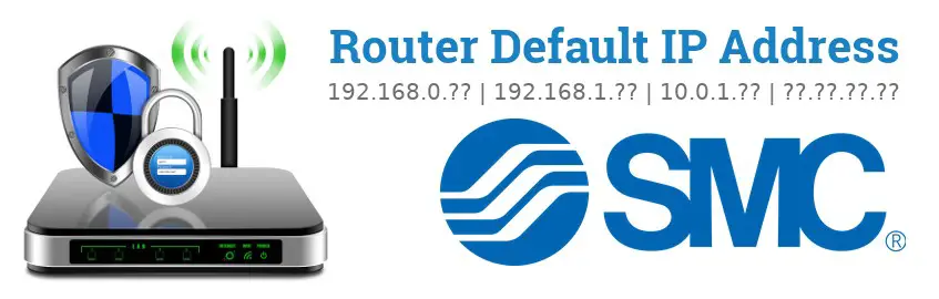 Image of a SMC router with 'Router Default IP Addresses' text and the SMC logo