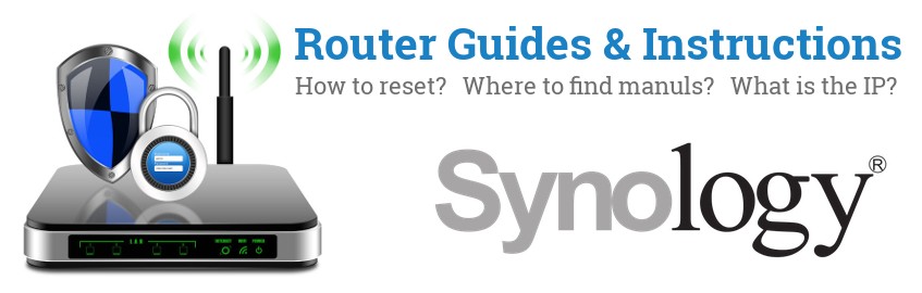 Image of a Synology router with 'Router Reset Instructions'-text and the Synology logo
