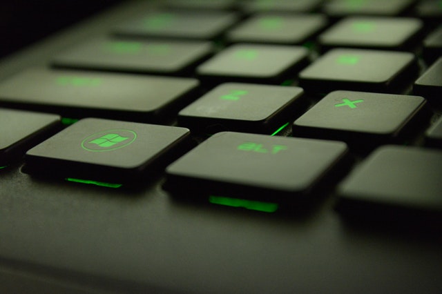 green-lighted keyboard