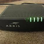 The Arris CM820A router with No WiFi, 1 Gigabit ETH-ports and
                                                 0 USB-ports