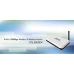 The Aztech DSL5005EN router with 300mbps WiFi, 4 100mbps ETH-ports and
                                                 0 USB-ports