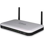 The Aztech DSL5008EN router with 300mbps WiFi, 4 100mbps ETH-ports and
                                                 0 USB-ports