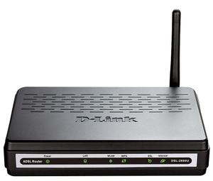 Thumbnail for the D-Link DSL-2600U router with 54mbps WiFi, 1 100mbps ETH-ports and
                                         0 USB-ports