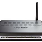 The D-Link DSL-2600U router with 54mbps WiFi, 1 100mbps ETH-ports and
                                                 0 USB-ports