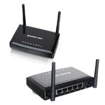 The IOGear GWU647 router with 300mbps WiFi, 4 100mbps ETH-ports and
                                                 0 USB-ports