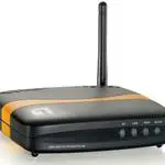 The LevelOne WBR-3800 router with 54mbps WiFi, 1 100mbps ETH-ports and
                                                 0 USB-ports
