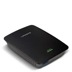 Thumbnail for the Linksys RE1000 v1 router with 300mbps WiFi, 1 100mbps ETH-ports and
                                         0 USB-ports