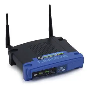 Thumbnail for the Linksys WAG320N router with 300mbps WiFi, 4 N/A ETH-ports and
                                         0 USB-ports