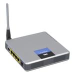 The Linksys WAG54GS router with 54mbps WiFi, 4 100mbps ETH-ports and
                                                 0 USB-ports