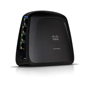 Thumbnail for the Linksys WES610N v2 router with 300mbps WiFi, 4 N/A ETH-ports and
                                         0 USB-ports