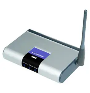 Thumbnail for the Linksys WMB54G router with 54mbps WiFi, 1 100mbps ETH-ports and
                                         0 USB-ports