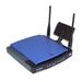 The Linksys WRT300N v1.1 router has 300mbps WiFi, 4 100mbps ETH-ports and 0 USB-ports. It also supports custom firmwares like: dd-wrt, OpenWrt