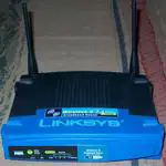 The Linksys WRT54G v8.2 router with 54mbps WiFi, 4 100mbps ETH-ports and
                                                 0 USB-ports
