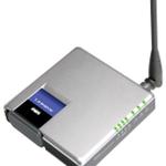 The Linksys WRT54GC v2 router with 54mbps WiFi, 4 100mbps ETH-ports and
                                                 0 USB-ports