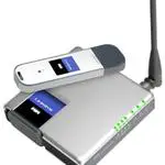 The Linksys WRT54GH router with 54mbps WiFi, 4 100mbps ETH-ports and
                                                 0 USB-ports