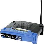 The Linksys WRT54GP2 router with 54mbps WiFi, 3 100mbps ETH-ports and
                                                 0 USB-ports