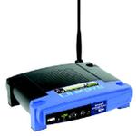The Linksys WRT54GP2A-AT router with 54mbps WiFi, 4 100mbps ETH-ports and
                                                 0 USB-ports