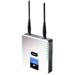 The Linksys WRT54GR v1.0 router with 54mbps WiFi, 4 100mbps ETH-ports and
                                                 0 USB-ports