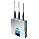The Linksys WRT54GX4 router with 54mbps WiFi, 4 100mbps ETH-ports and
                                                 0 USB-ports