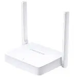 The Mercusys MW301R V2 router with 300mbps WiFi, 2 100mbps ETH-ports and
                                                 0 USB-ports