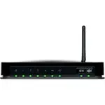 The Netgear DGN1000SP router with 300mbps WiFi, 4 100mbps ETH-ports and
                                                 0 USB-ports