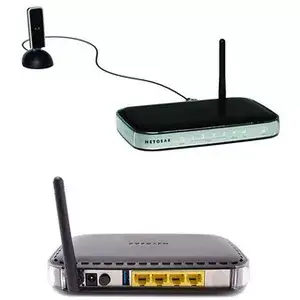 Thumbnail for the Netgear MBR624GU router with 54mbps WiFi, 4 100mbps ETH-ports and
                                         0 USB-ports