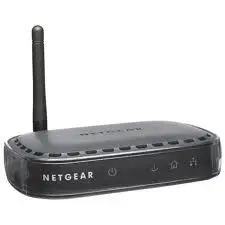 Thumbnail for the Netgear WGE111 router with 54mbps WiFi, 1 100mbps ETH-ports and
                                         0 USB-ports