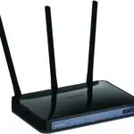 The Netgear WNR2500 router with 300mbps WiFi, 4 100mbps ETH-ports and
                                                 0 USB-ports