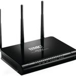 The SMC SMCWGBR14-N2 router with 300mbps WiFi, 4 N/A ETH-ports and
                                                 0 USB-ports
