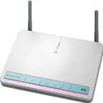 The T-Com Speedport W500V router with 54mbps WiFi, 1 100mbps ETH-ports and
                                                 0 USB-ports