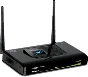 Thumbnail for the TRENDnet TEW-673GRU router with 300mbps WiFi, 4 N/A ETH-ports and
                                         0 USB-ports
