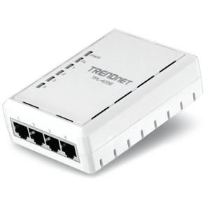 Thumbnail for the TRENDnet TPL-405E router with No WiFi, 4 N/A ETH-ports and
                                         0 USB-ports