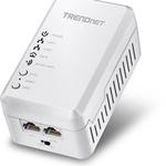 The TRENDnet TPL-410AP router with 300mbps WiFi, 2 100mbps ETH-ports and
                                                 0 USB-ports