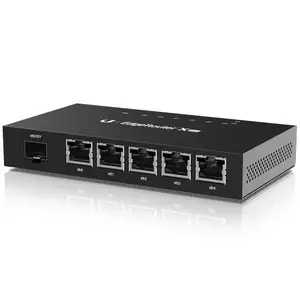 Thumbnail for the Ubiquiti Networks EdgeRouter X SFP (ER-X-SFP) router with No WiFi, 4 N/A ETH-ports and
                                         0 USB-ports